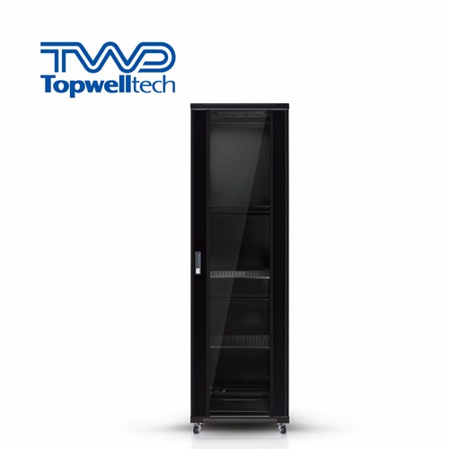 Black 32U Network Cabinet Server Rack For Network