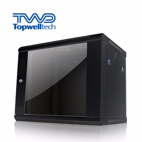 Hot Sell Black 15U Glass Door Network Rack Wall Rack Cabinet - Image 2