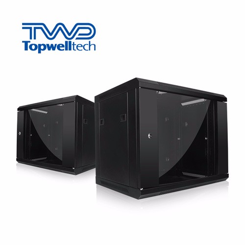 Hot Sell Black 4U Glass Door Network Rack Wall Rack Cabinet - Image 3